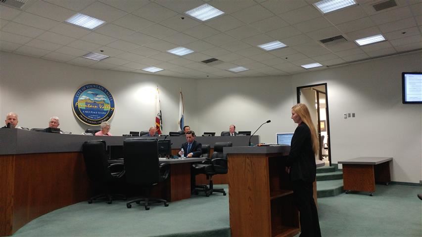 Laura Chamberlain presenting the Employee Recruitment Video